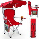 ShadeMate — Folding Outdoor Chair with Built-In Adjustable Sun Canopy & Dual Cup Holders