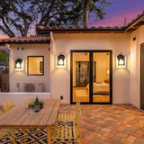 2-Pack Outdoor Wall Lanterns – Black Exterior Waterproof Wall Sconce Light Fixtures with Clear Beveled Glass