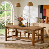 63-Inch Solid Wood Dining Room Table – Farmhouse Rectangular Kitchen Table for 4–6 People