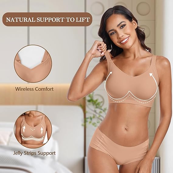 Seamless Full Coverage Push Up No Underwire Bras